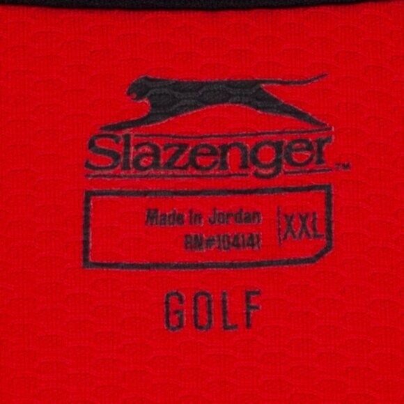 Slazenger Mens Short Sleeve Pullover Polo Shirt Size XXL Red Golf Preppy Office - Picture 4 of 7